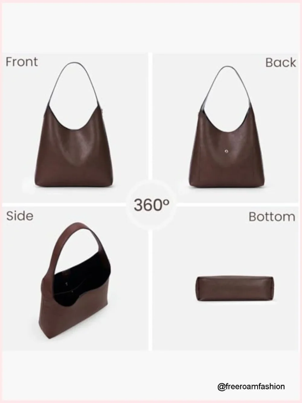 Faux Suede Hobo Bag Vegan Leather Shoulder Tote Medium Slouchy Handbag
